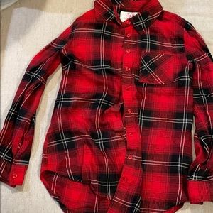 Red collared flannel